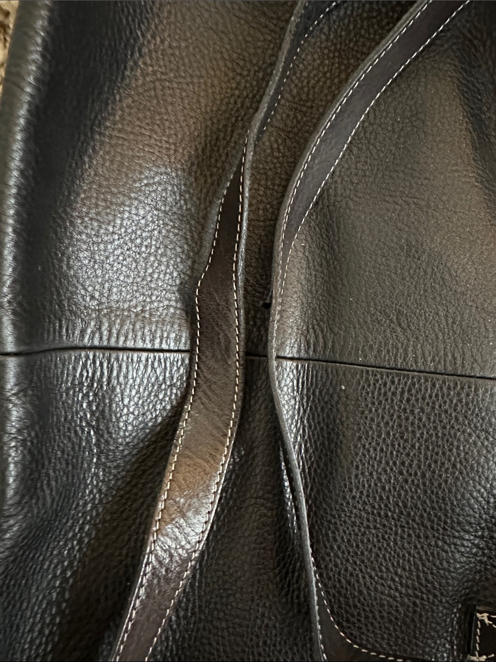 Vintage 1990s Zenith Italian Full-grain Leather Black shoulder/tote bag -NICE - Picture 13 of 16